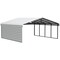 Arrow Storage Products Galvanized Steel Carport, W/ 1-Sided Enclosure, Compact Car Metal Carport Kit, 20'x20'x9', Eggshell CPH202009ECL1 - alternate 1